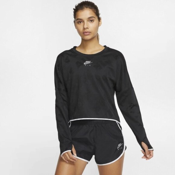Nike air black midlayer DriFit crew long sleeve  running top size M - Picture 1 of 16